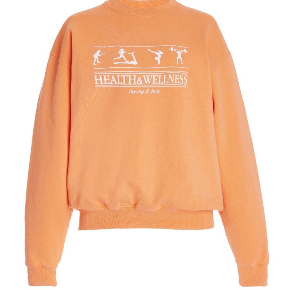 Sporty & Rich Health and Wellness Cotton Jersey Sweatshirt XS